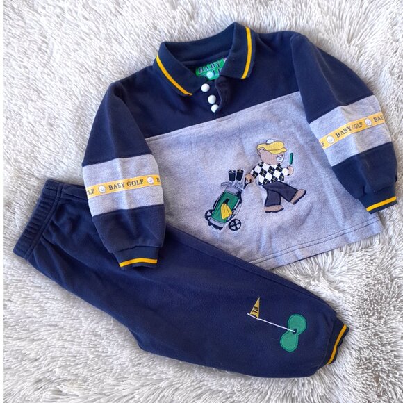 Vintage Embroidered 90s Baby Golf Character Clothes Set sz 4T - Picture 1 of 4